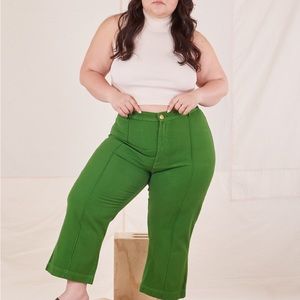 Yeehaw! Green Big Bud Press western pants, XL petite